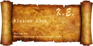 Kleiner Elek névjegykártya