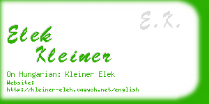 elek kleiner business card